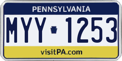 PA license plate MYY1253