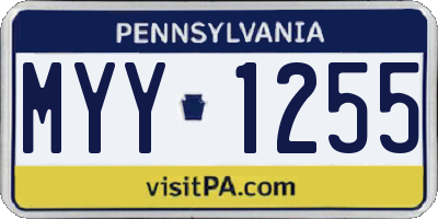 PA license plate MYY1255