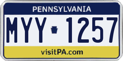 PA license plate MYY1257