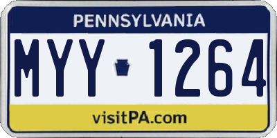 PA license plate MYY1264