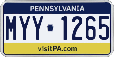 PA license plate MYY1265
