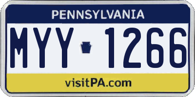 PA license plate MYY1266