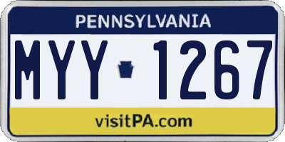PA license plate MYY1267