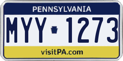PA license plate MYY1273