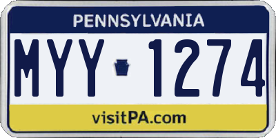 PA license plate MYY1274