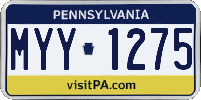 PA license plate MYY1275