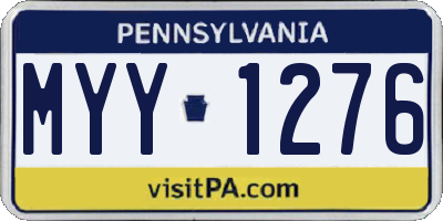 PA license plate MYY1276
