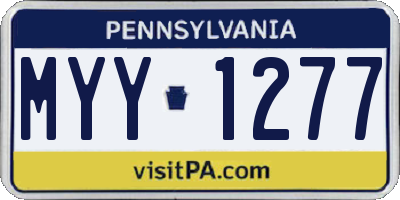 PA license plate MYY1277