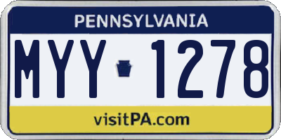PA license plate MYY1278