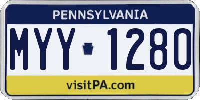 PA license plate MYY1280