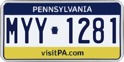PA license plate MYY1281
