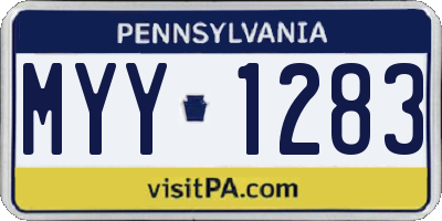 PA license plate MYY1283