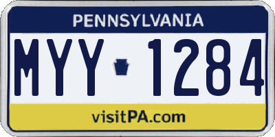 PA license plate MYY1284