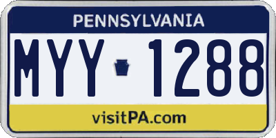 PA license plate MYY1288
