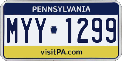PA license plate MYY1299
