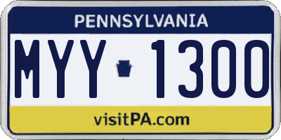 PA license plate MYY1300