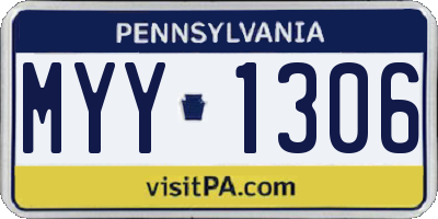 PA license plate MYY1306