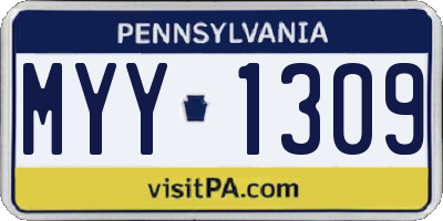 PA license plate MYY1309