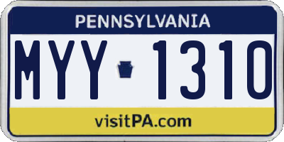 PA license plate MYY1310