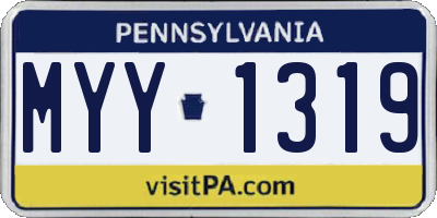 PA license plate MYY1319