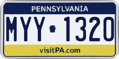 PA license plate MYY1320
