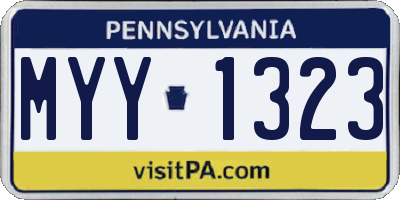 PA license plate MYY1323