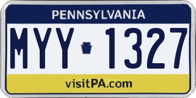 PA license plate MYY1327