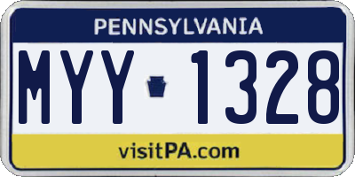 PA license plate MYY1328