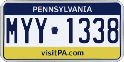 PA license plate MYY1338