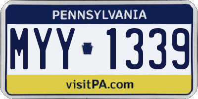 PA license plate MYY1339