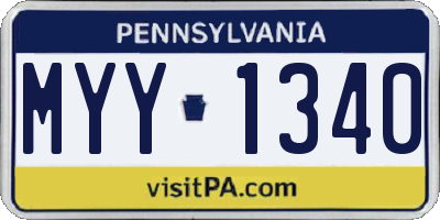 PA license plate MYY1340