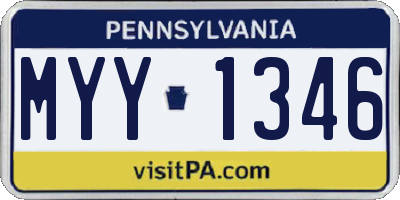 PA license plate MYY1346
