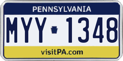 PA license plate MYY1348