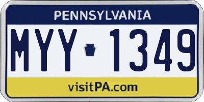 PA license plate MYY1349