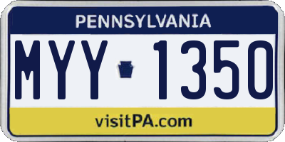 PA license plate MYY1350