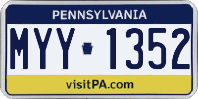 PA license plate MYY1352