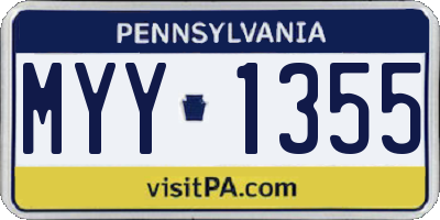PA license plate MYY1355