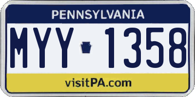 PA license plate MYY1358