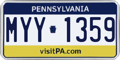 PA license plate MYY1359
