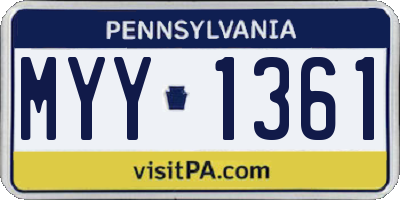 PA license plate MYY1361