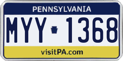 PA license plate MYY1368