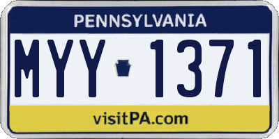 PA license plate MYY1371
