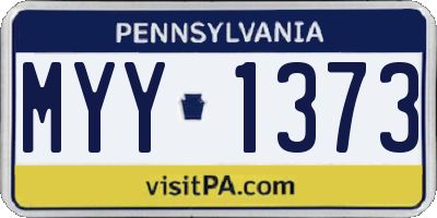 PA license plate MYY1373