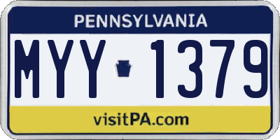 PA license plate MYY1379