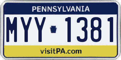 PA license plate MYY1381
