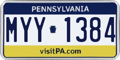 PA license plate MYY1384