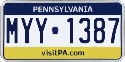 PA license plate MYY1387