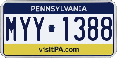 PA license plate MYY1388