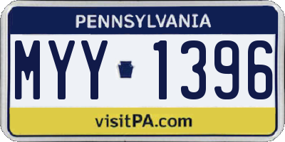 PA license plate MYY1396