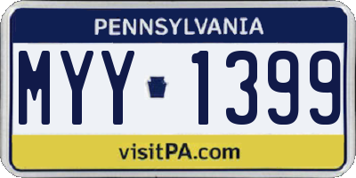 PA license plate MYY1399